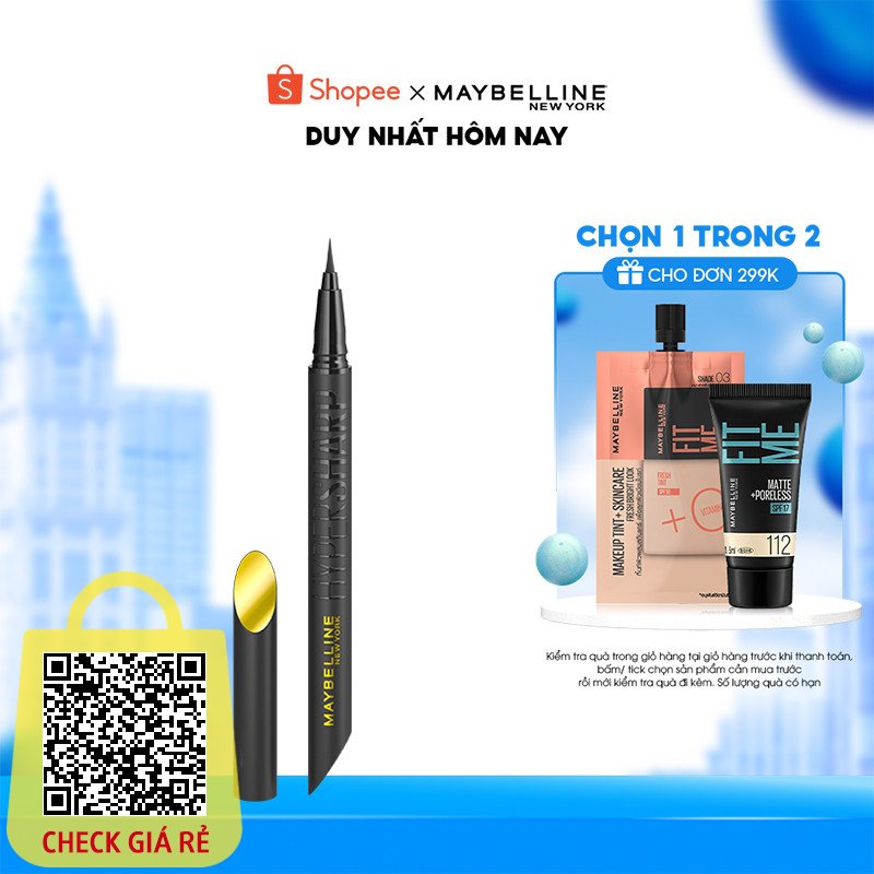 Bút Kẻ Mắt Nước Siêu Sắc Mảnh Maybelline New York Sharp Liner Extreme Không Lem Trôi 0.4g