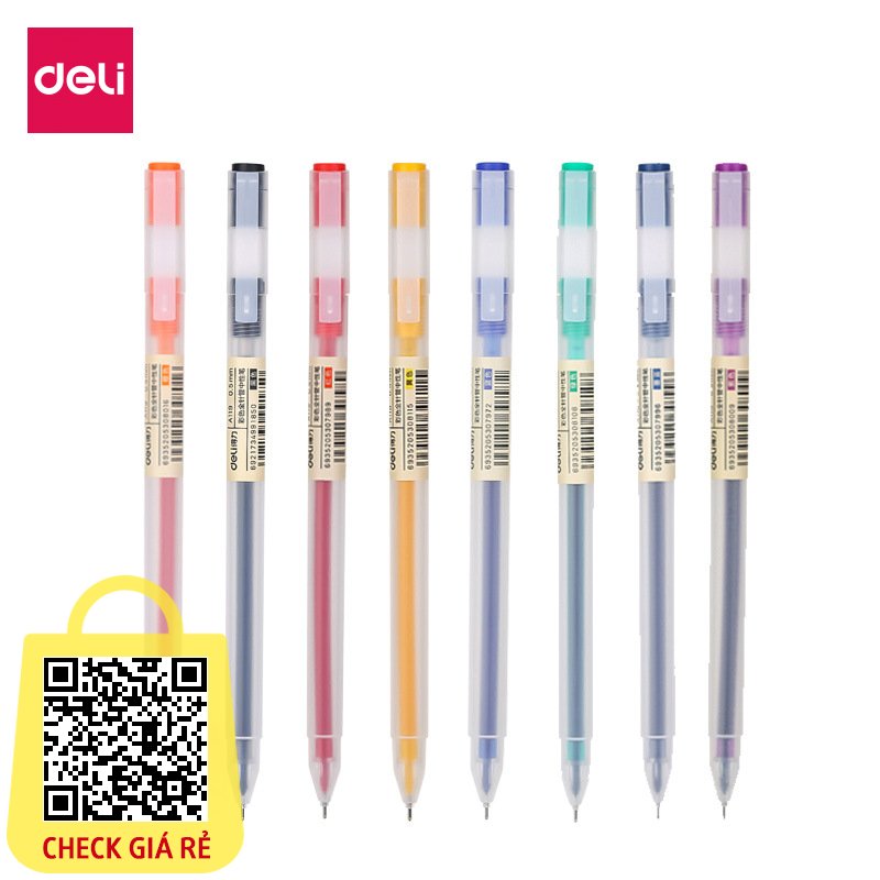 Bút viết mực gel DELI A119 A846 nhiều màu sắc