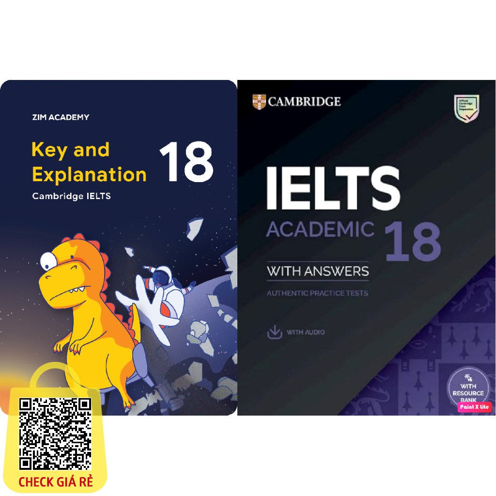 Combo Sách Cambridge IELTS 18 Tuyển tập đề thi IELTS Cambridge kèm Giải thích đáp án chi tiết