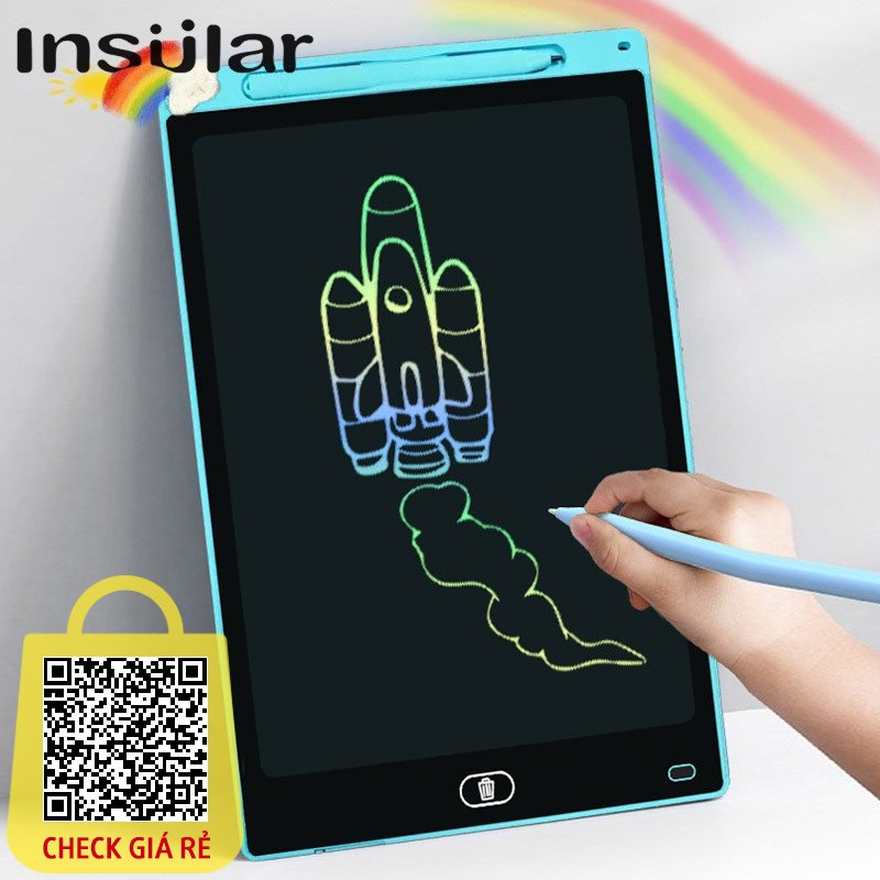 INSULAR Bảng viết thông minh LCD tự xóa 4.4 inch 8.5 inch 10 inch 12inch cho bé tập vẽ - viết（Đơn sắc）