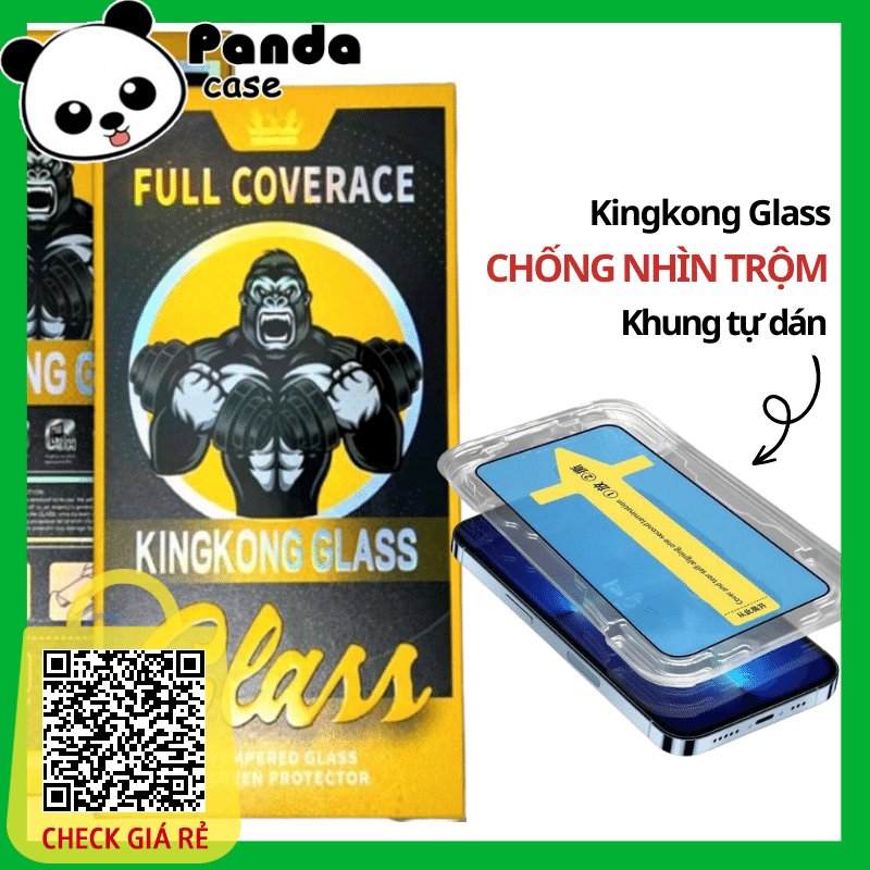 Kính cường lực iphone tự dán KINGKONG GLASS chống nhìn trộm cho ip 7P/8P/X/Xsmax/11/11promax/...13promax