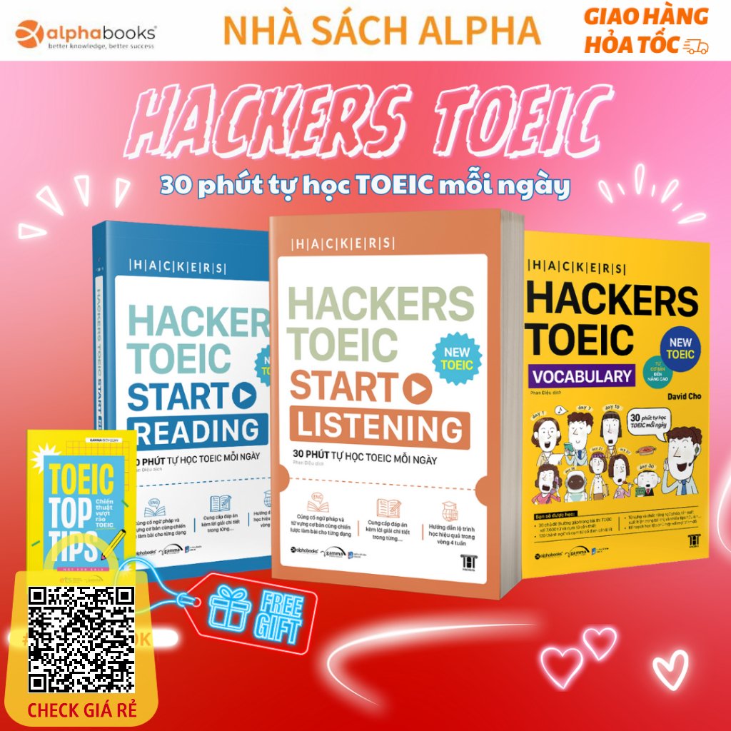 Le/Combo Sach: Hackers Toeic Start Listening + Reading + Vocabulary MUC TIEU 400+ (Ban Chay Top 1 Tai Han Quoc)