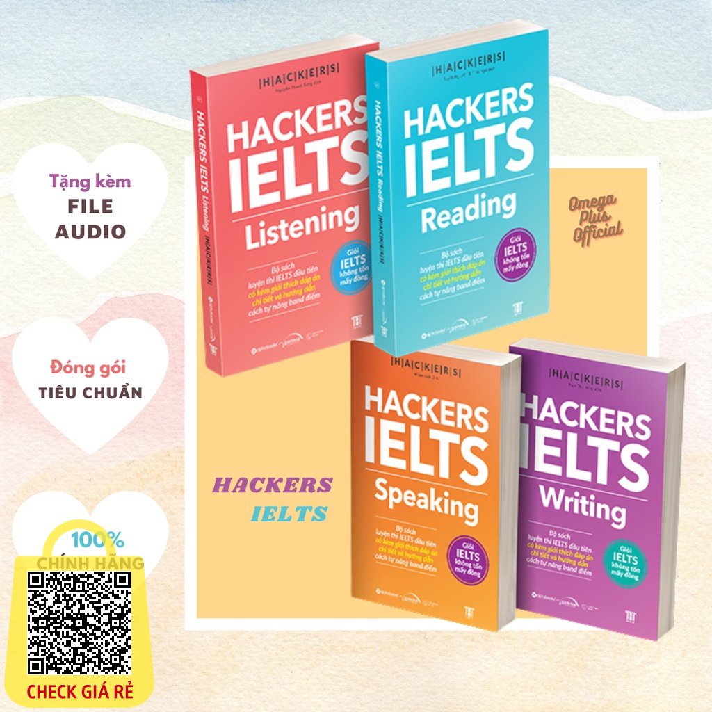 le combo sach on luyen ielts duoc cac chuyen gia tin tuong hackers ielts reading listening writing speaking kem app