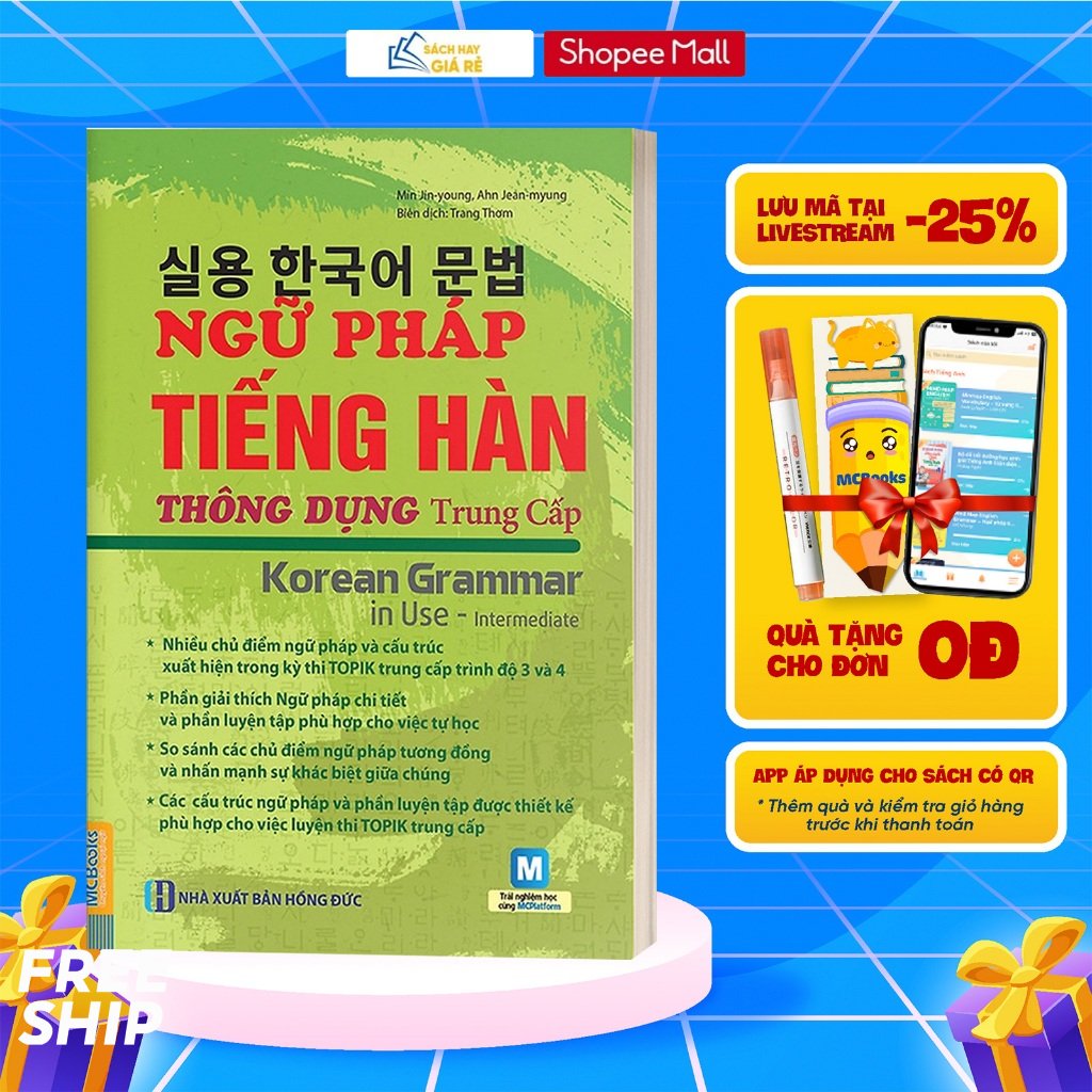 [LIFEMALL9915 - 12% don 99K] Sach Ngu Phap Tieng Han Thong Dung Trung Cap - Korean Grammar In Use Intermediate