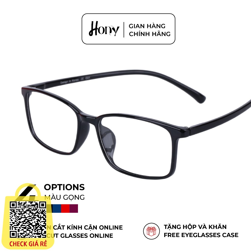 Mắt kính Unisex thời trang HONY - Gọng nhựa TR90 cao cấp kiểu dáng cổ điển