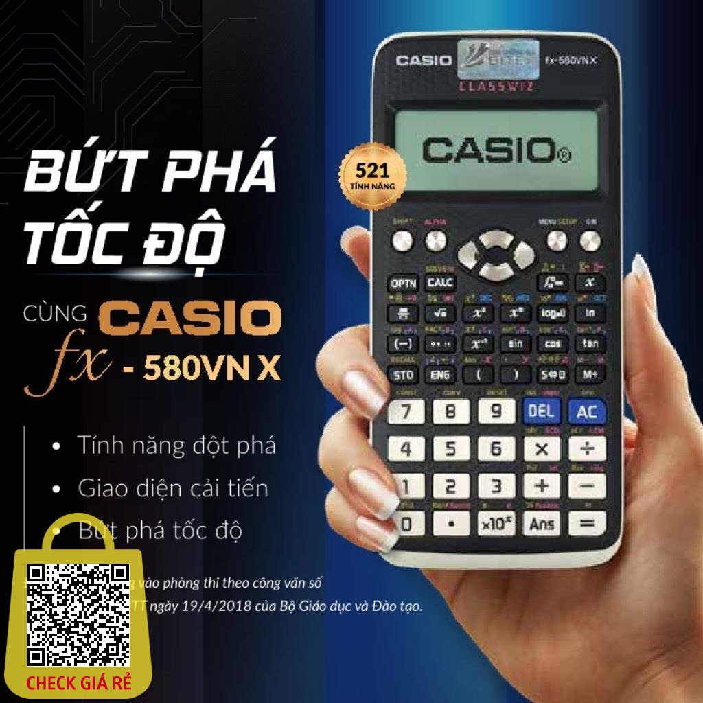 Máy Tính Casio FX-580VN X Dành Cho Học Sinh Cấp 2 Cấp 3 .Máy Tính Casio FX 580VN.
