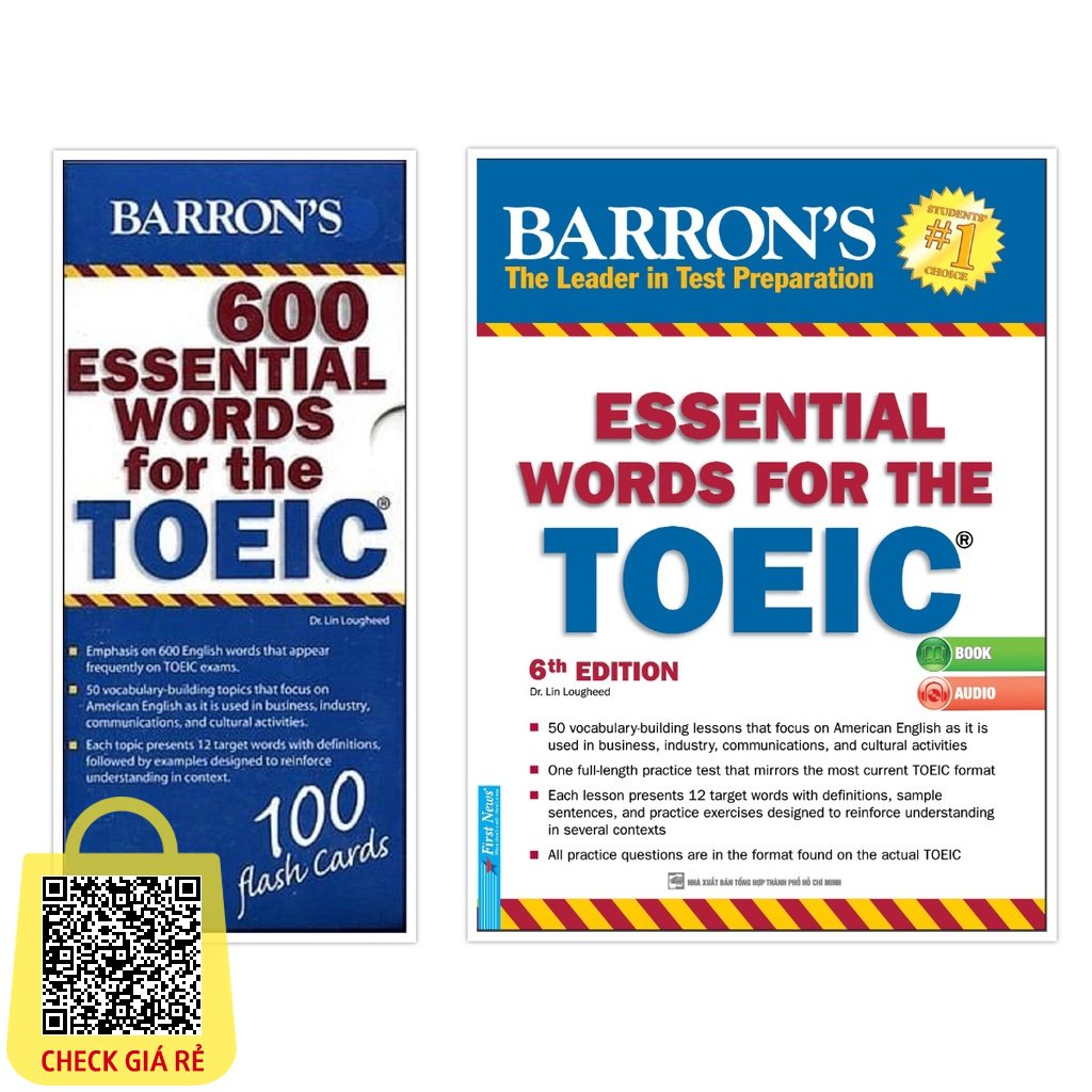Sach Barron's Essential Words For The TOEIC (6th Edition) + Flash Cards 600 Essential Words For The TOEIC -Bia mem