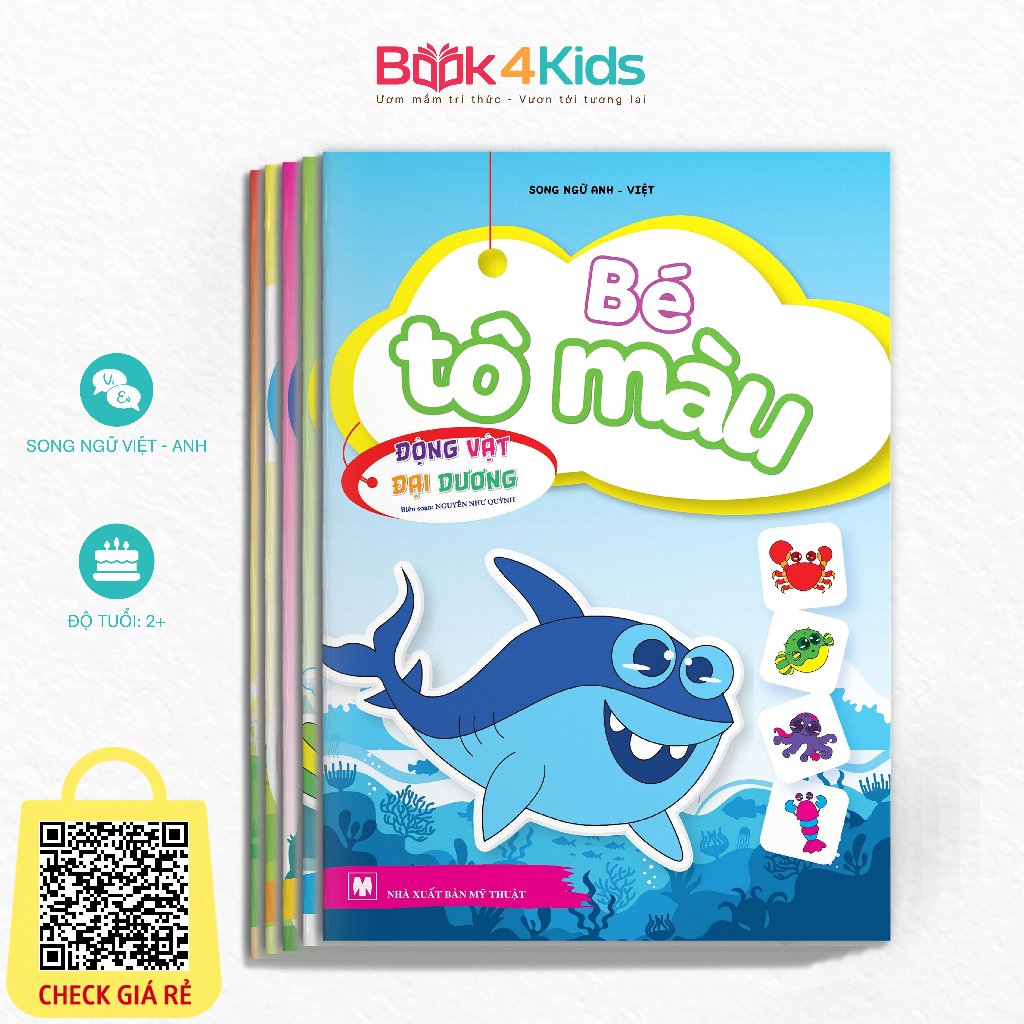 Sách Bé Tô Màu Theo Chủ Đề Song Ngữ Việt Anh Dành Cho Trẻ 3-6 Tuổi (Lẻ Tùy Chọn)