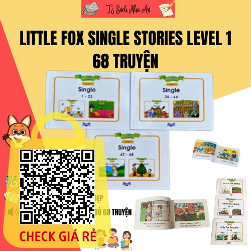 Sách Bộ 3 cuốn in gộp Little Fox Single Stories level 1 giúp trẻ học từ vựng tiếng anh