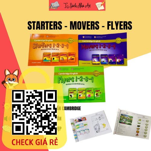 SÁCH Cambridge Starters Movers Flyers in gộp 1234 + File nghe Mp3