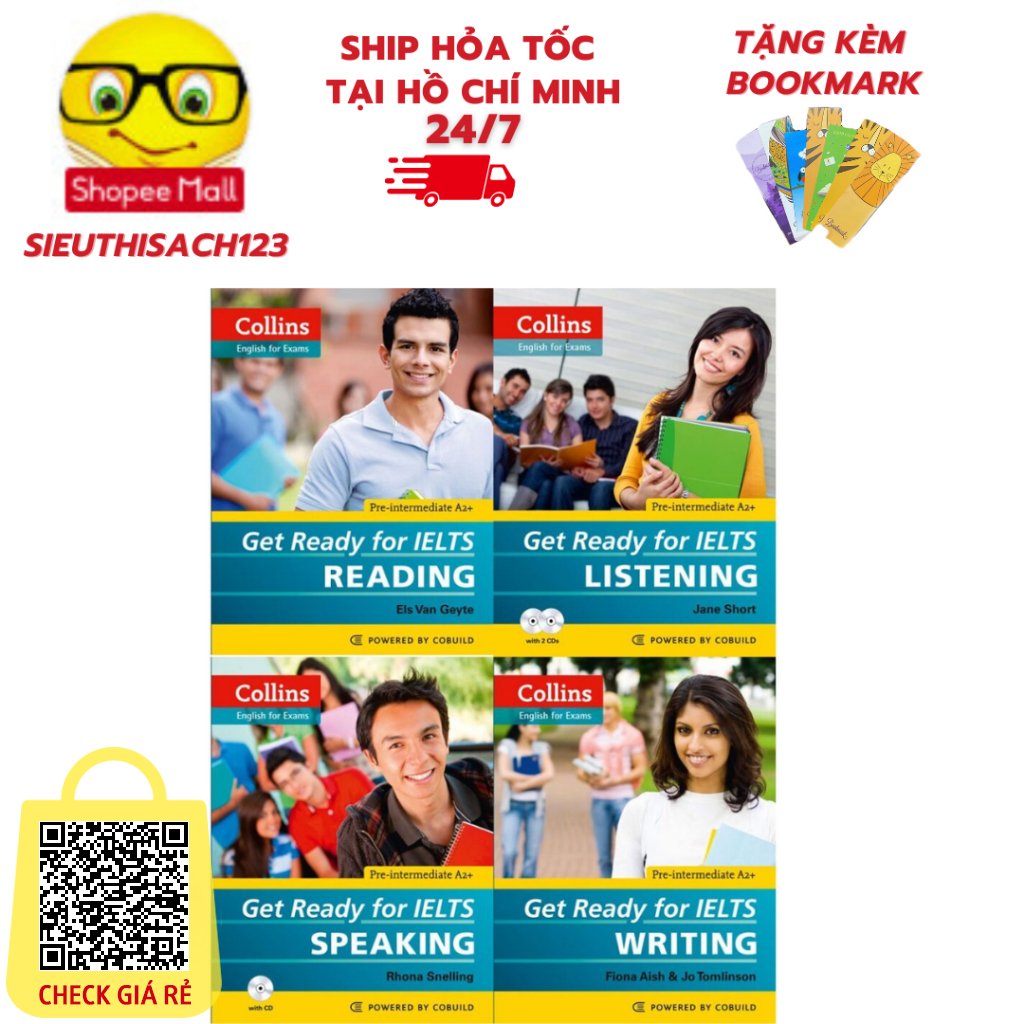 sach collins english for exams get ready for ielts listening speaking reading writing tang kem bookmark