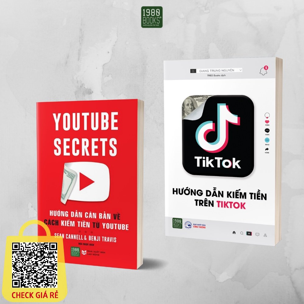 Sach Combo 2 cuon: Huong dan kiem tien tren Tiktok + Can Ban Cach Kiem Tien Tu Youtube