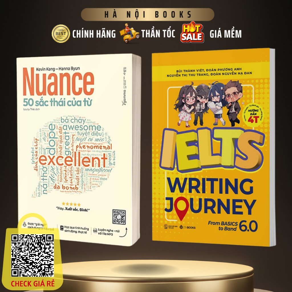 Sách Combo 2 cuốn Nuance 50 Sắc Thái Của Từ  + Sách IELTS Writing Journey From Basics To Band 6.0 (ZenBooks)