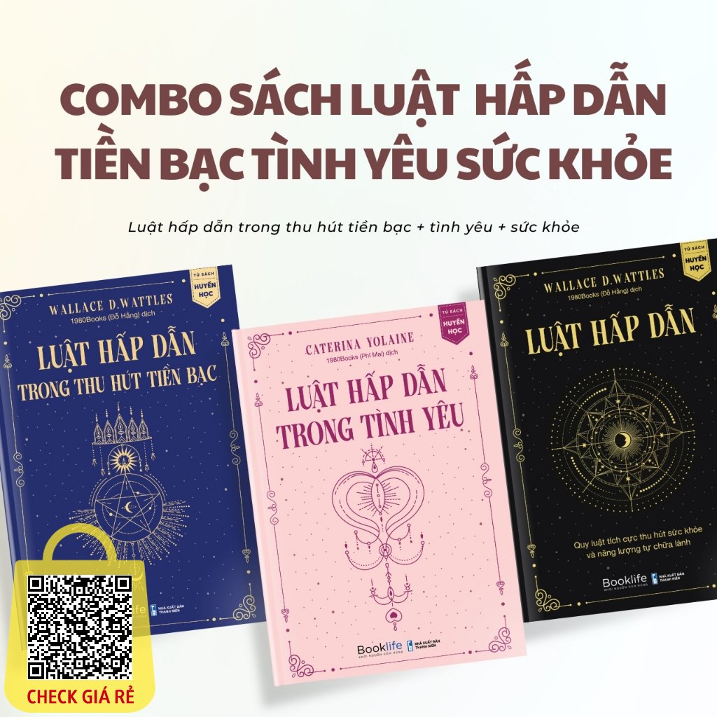 Sach Combo 3 Cuon Luat Hap Dan Trong Thu Hut Tien Bac + Trong Tinh Yeu + Thu Hut Suc Khoe Va Nang Luong Tu Chua Lanh