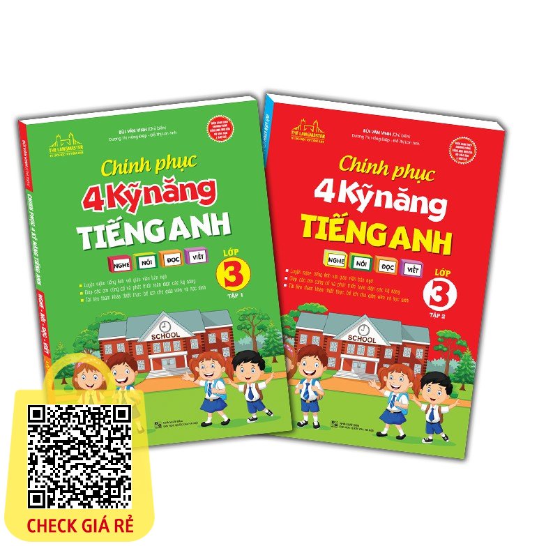 Sách - Combo chinh phục 4 kỹ năng tiếng anh Nghe - nói - đọc - viết lớp 3(trọn bộ 2 cuốn) Tặng Kèm Bookmark