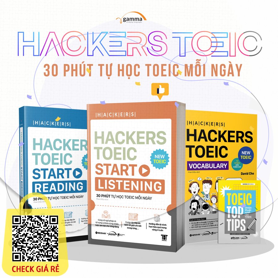 Sách Combo > Hackers TOEIC : VOCABULARY + READING + LISTENING