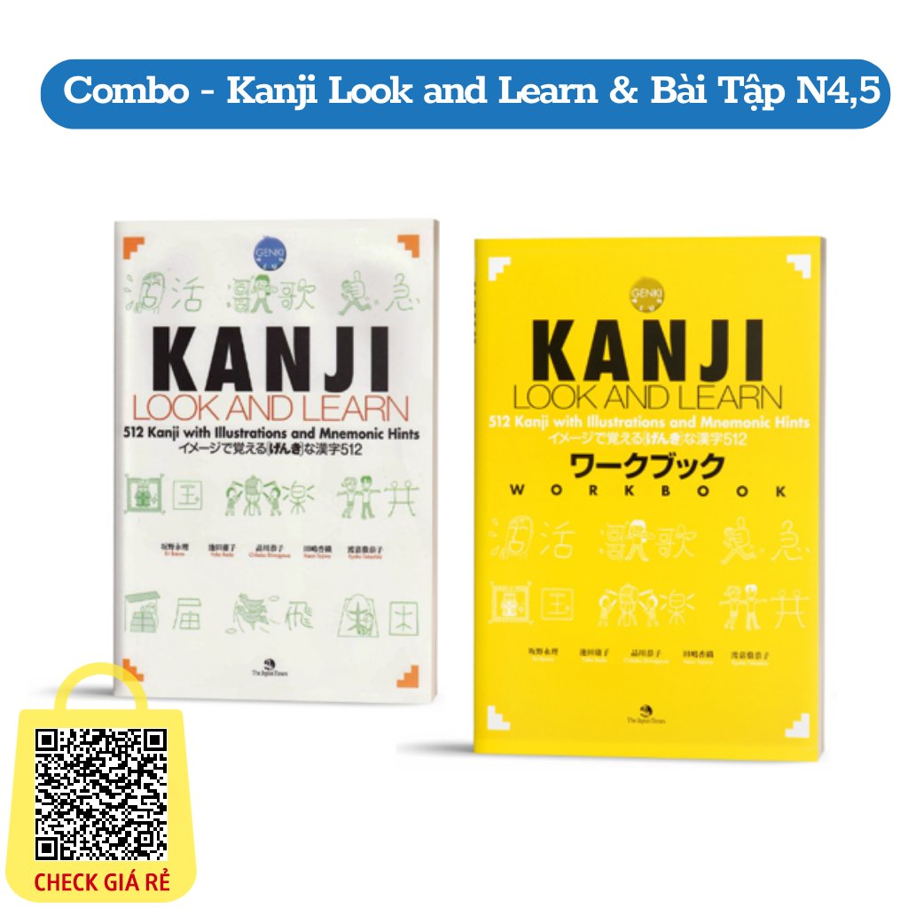Sach Combo Kanji Look And Learn 512 Chu Kanji Ban Dich Tieng Viet (Danh Cho Cap Do N5 - N4)