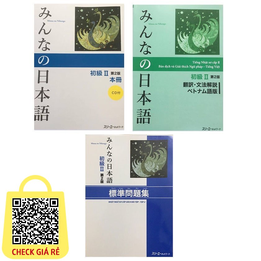 Sách Combo Minna No Nihongo Sơ Cấp 2 Trình Độ N4 (Bộ 3 Cuốn In Màu)