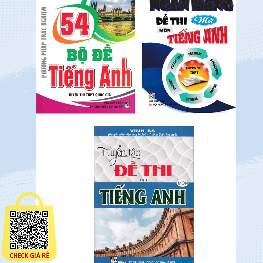 Sach -Combo Phuong Phap Trac Nghiem 54 Bo De Tieng Anh Luyen Thi THPT Quoc Gia + Ngan Hang De thi Moi Mon Tieng Anh