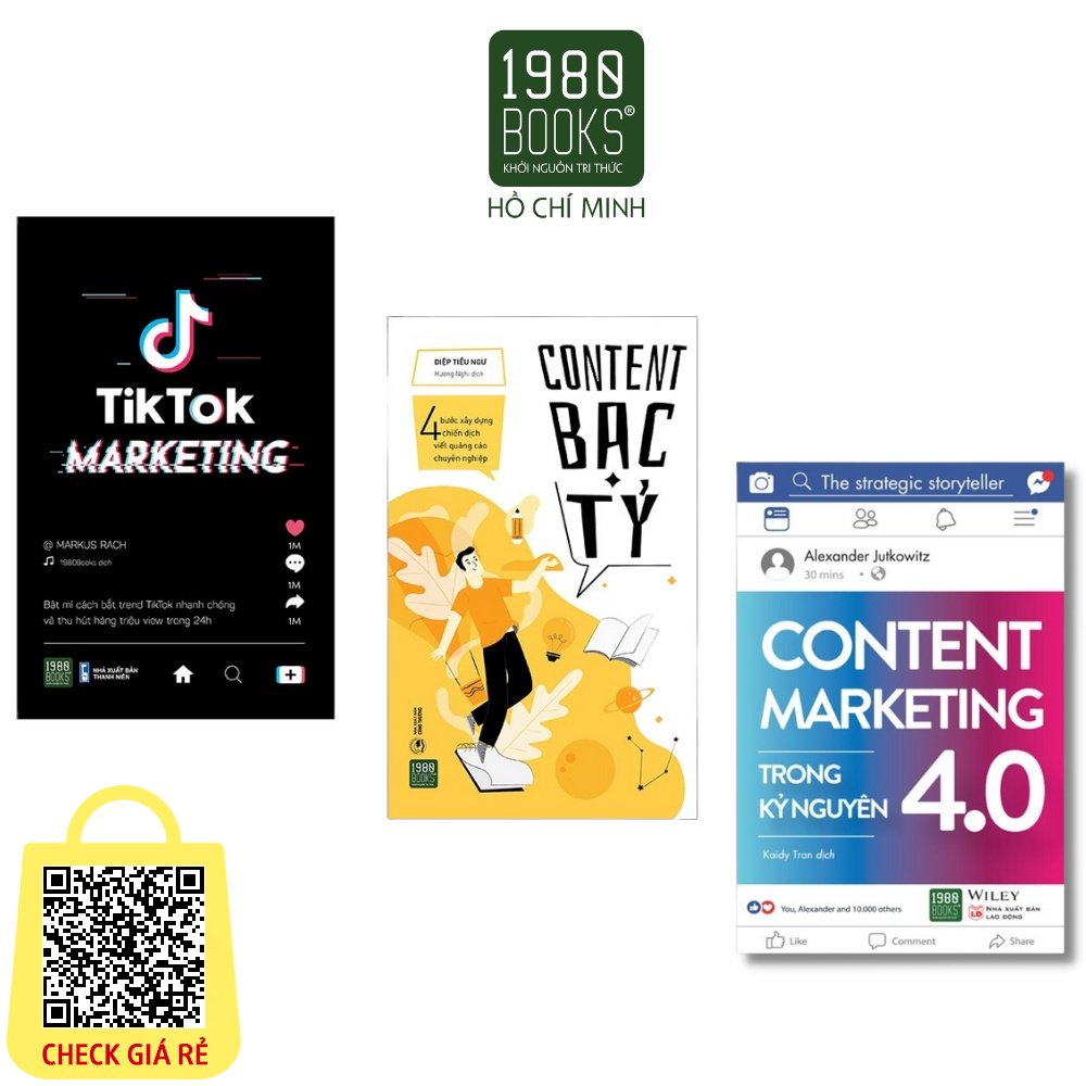 Sach: Combo Tiktok Marketing + Content Bac Ty (2022) + Content marketing trong ky nguyen 4.0 (2022)