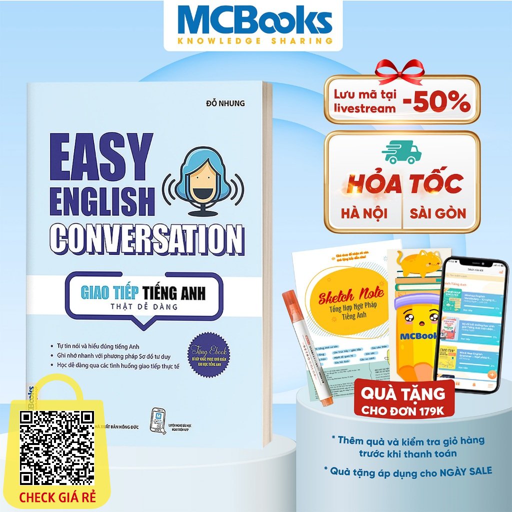 Sach Easy English Conversation – Giao tiep tieng Anh that de dang Hoc Kem App Online