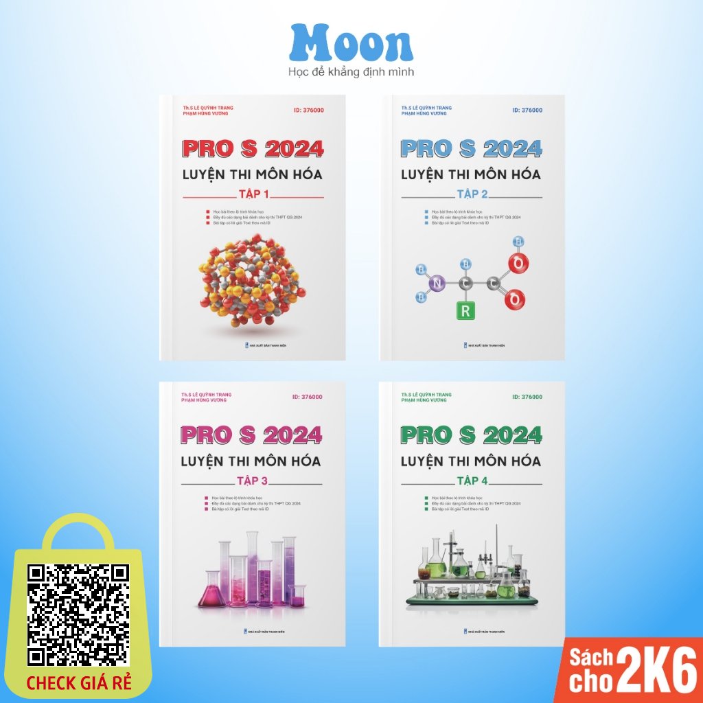 Sách ID hoá học ôn thi thpt quốc gia - Pro s 2024 - tổng ôn hoá lớp 12 dành cho 2k6 Moonbook