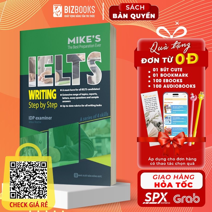 Sách IELTS Writing Step By Step - Dành Cho Người Luyện Thi IELTS - Bizbooks Tặng Sổ Tay và Bookmark