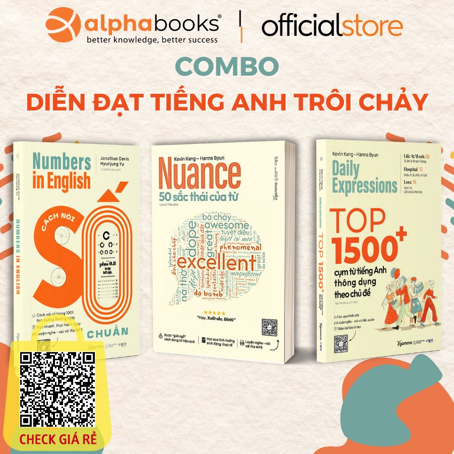 Sach Le/Combo Dien Dat Tieng Anh Troi Chay: Nuance 50 Sac Thai Cua Tu + Top 1500+ Cum Tu Tieng Anh + Cach Noi So Chuan