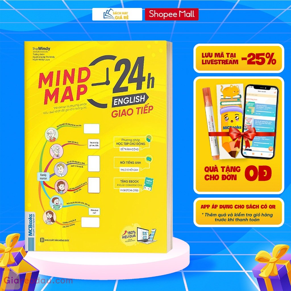 Sach Mindmap 24h English - Giao Tiep Tieng Anh Bang So Do Tu Duy - Kem App Online