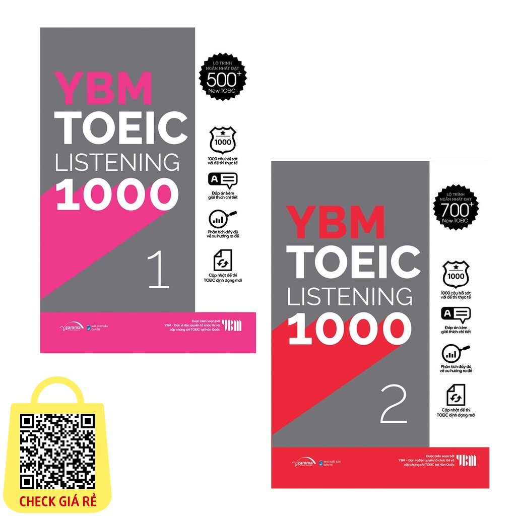 Sach YBM TOEIC Listening 1000 : Vol 1 + Vol 2 ( Bo 2 Cuon)