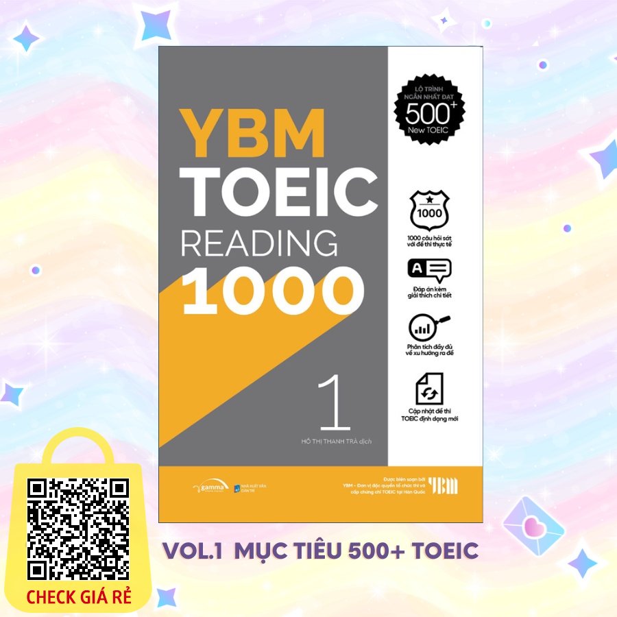 Sách YBM TOEIC READING 1000 VOL 1 (Mục tiêu 500+ TOEIC)