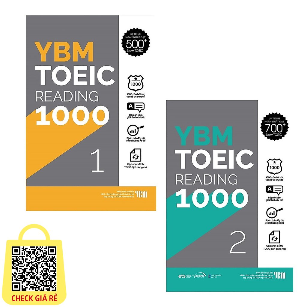 Sách- YBM TOEIC Reading 1000 : Vol 1 + Vol 2 (Trọn Bộ 2 Cuốn)