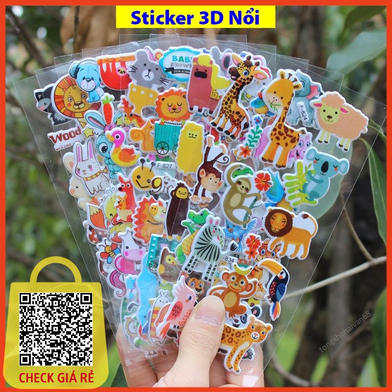 Sticker 3D nổi hình dán trang trí sổ sách - điện thoại - giá kệ chống thấm nước mẫu mã đa dạng quà tặng dành cho bé